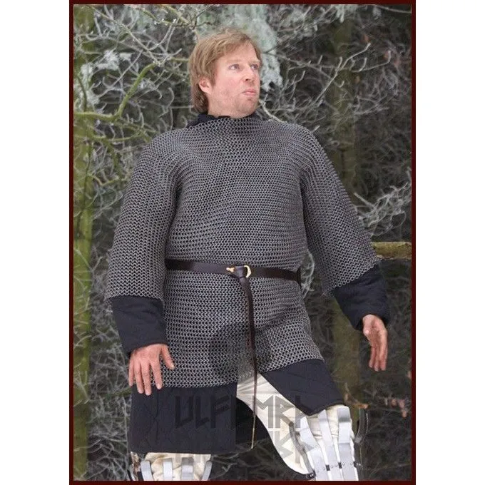 Ulfberth Brynjefrakke Med Mid-ærmer, Blandede Flade Ringe-Runde Nitter, 8 Mm 4 Ulfberth Brynjefrakke Med Mid-ærmer, Blandede Flade Ringe-Runde Nitter, 8 Mm - Billede 2