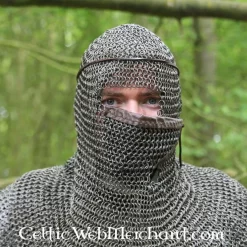 Ulfberth Coif Med Trekantede Visir, Runde Ringe - Runde Nitter, 8 Mm -Svaerd Salg coif med trekantede visir runde ringe runde nitter 3