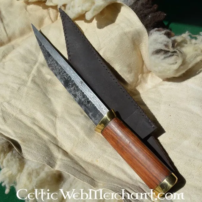 Ulfberth Germanske Kort Sax Af Damaskusstål 4 Ulfberth Germanske Kort Sax Af Damaskusstål - Billede 2