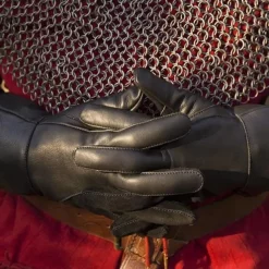 Epic Armoury Læder Middelalderlige Handsker, Sort -Svaerd Salg laeder middelalderlige handsker sort 3