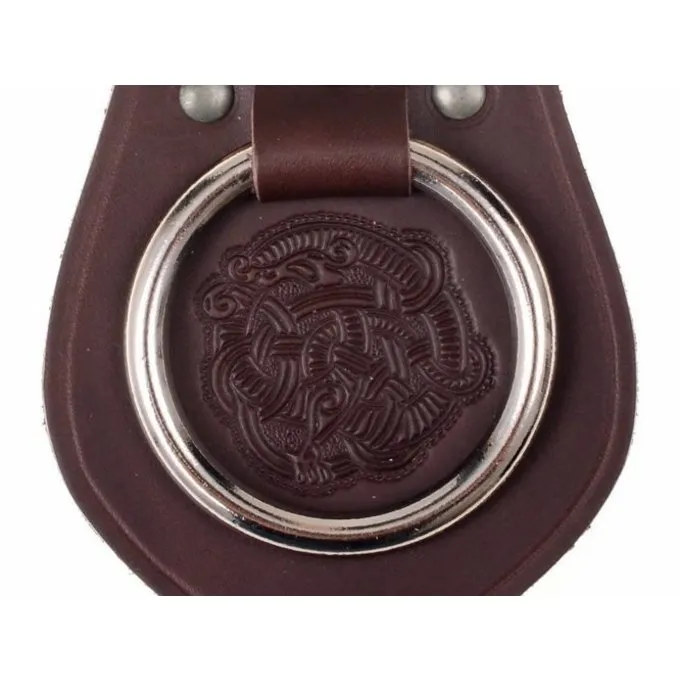 Læder Våben Holder Til Bælte Viking Motiv, Brun 4 Læder Våben Holder Til Bælte Viking Motiv, Brun - Billede 2