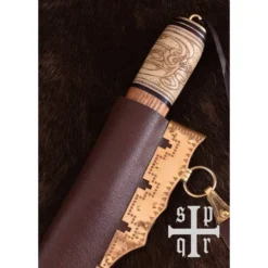 SPQR Viking Seax Med Knude Motiv, Damaskus Stål -Svaerd Salg viking seax med knude motiv damaskus stal 4